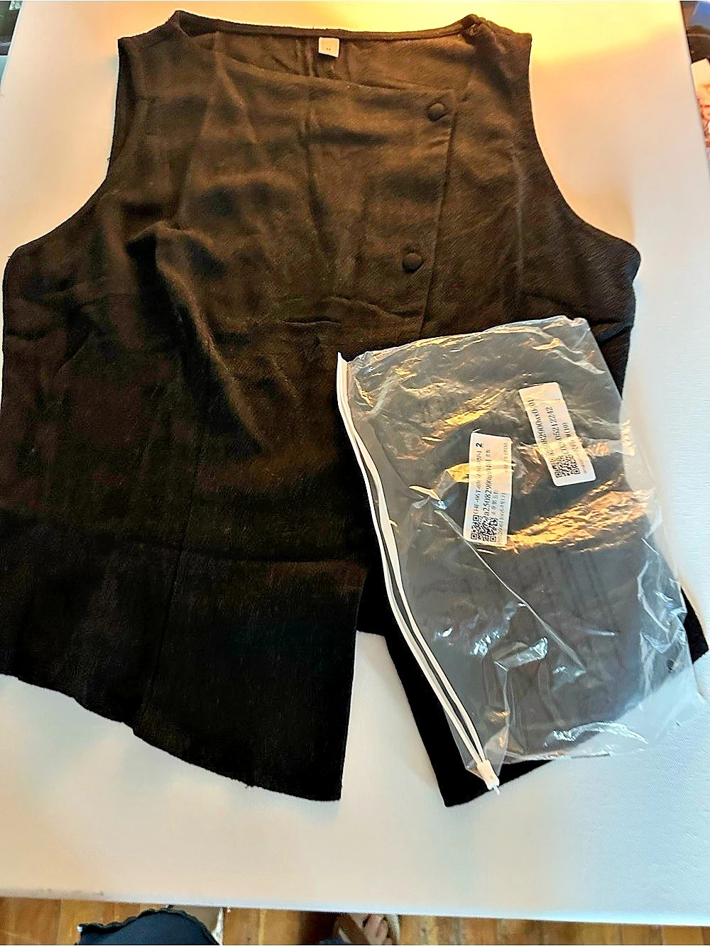 Black Button-Front Top Size Medium New